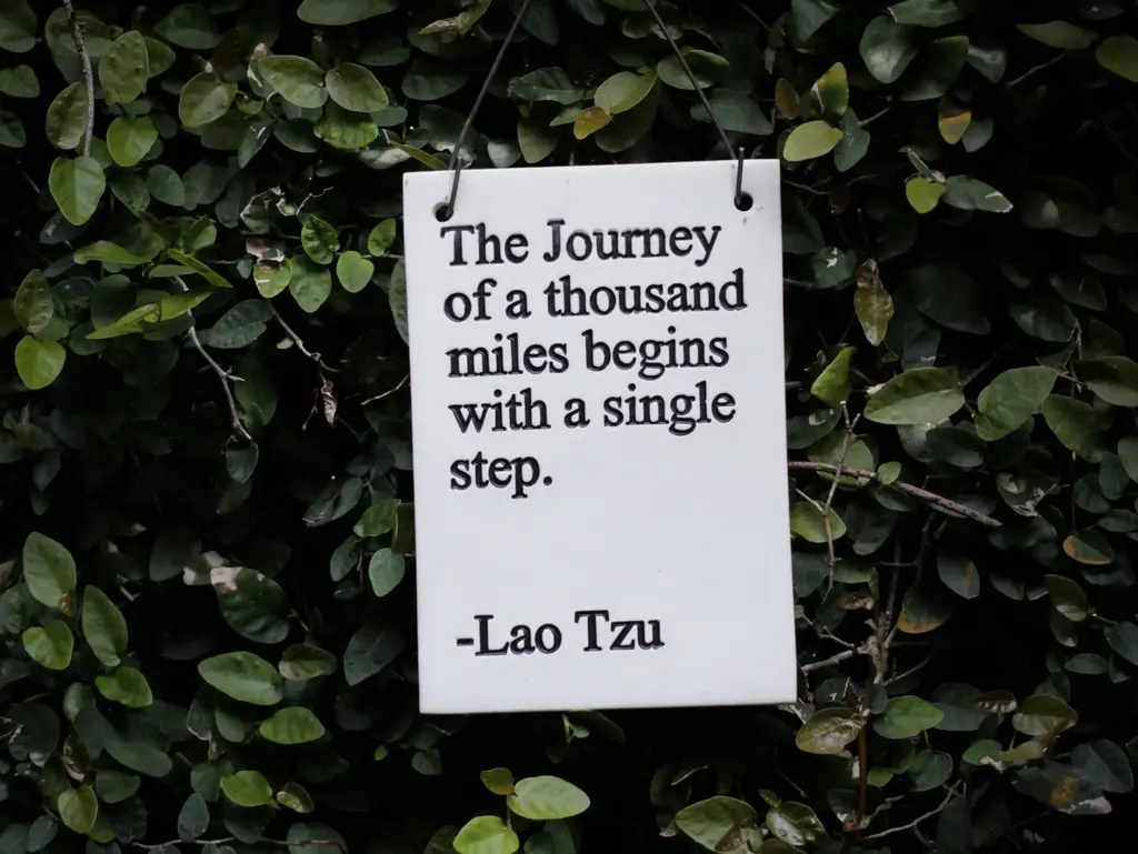 Frase de Lao Tzu que inspira a Jornada da Lideran&ccedil;a- "The Journey of a thousand miles begins with a single steps